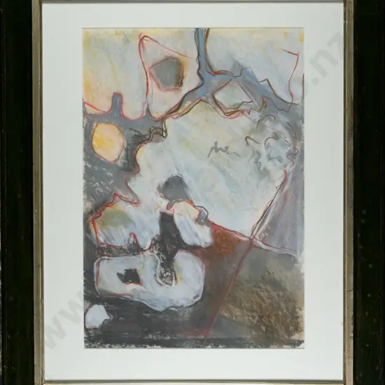 Wallace Crossman - framed pastel - Rock Series I 1992 H-390 W-270