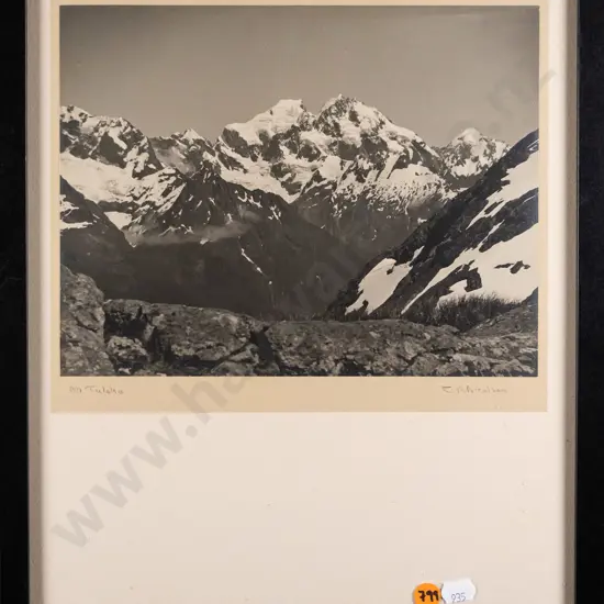 framed CR Nicolson black and white photograph - Mt Tuloko H-190 W-250