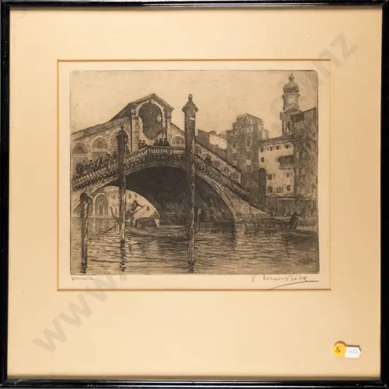 framed etching - Venice H-220 W-260