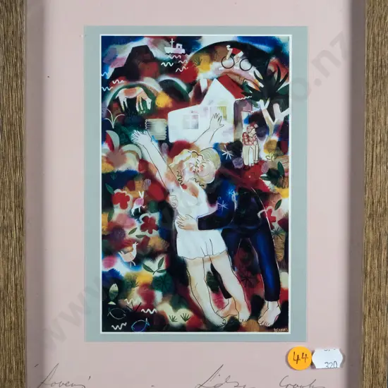 framed and signed Lindsay Crooks  print - Lovers H-170 W-110