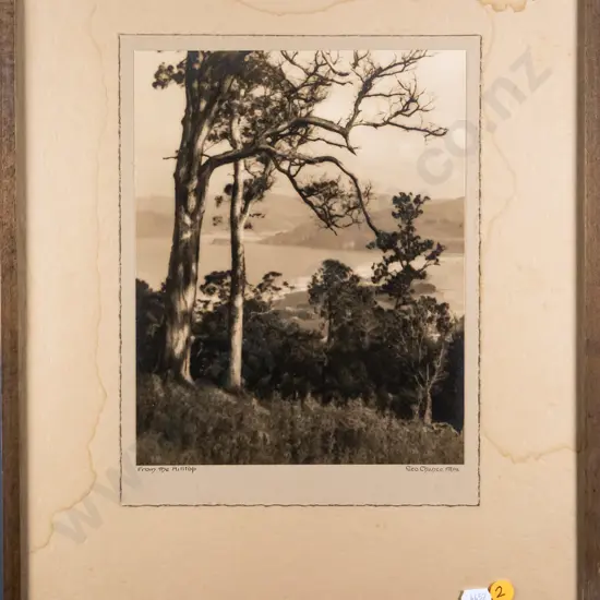 framed George Chance black and white photograph - "From the Hilltop" (water staining to mat) H-250 w-190