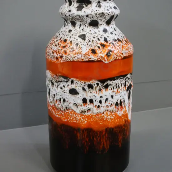 large Blue Mountain trickle glaze pottery vase H-380