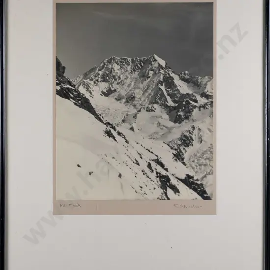 CR Nicolson - framed black and white photograph - Mt Cook H-240 W-190