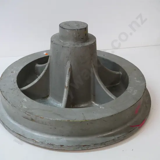 large grey painted wooden foundry form stamped AHB 3538. H-300 Diameter 600