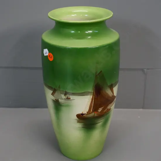 Foley Fiance hand-painted vase - sailing boats H-280