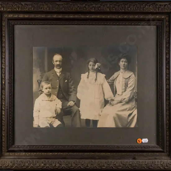 framed b&w photograph - family portrait - H-230 W-300