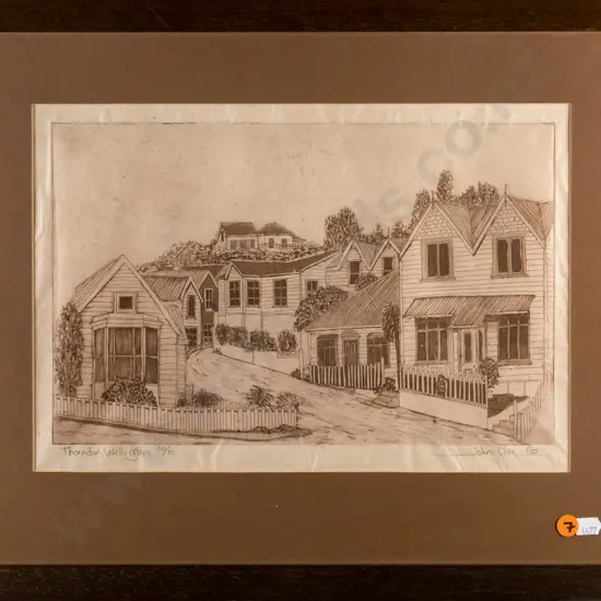 John Clere '83 - ltd edition print 20/80 - "Thorndon Wellington" H-200 W-320 (some creasing)