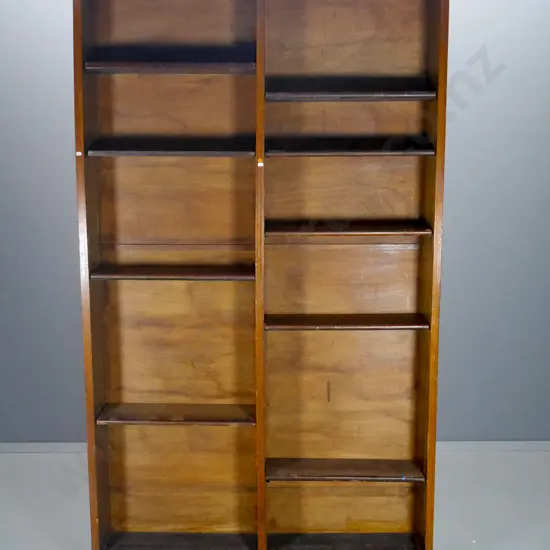 vintage large solid timber bookcase with 9 adjustable shelves H-2120 W-1220 D-200