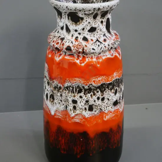 large Blue Mountain Apollo trickle glaze pottery vase H-370