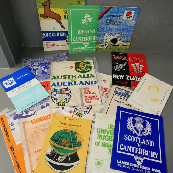 various rugby programs - dates from 1960s thru 80s, mainly NZ matches, Sydney etc.