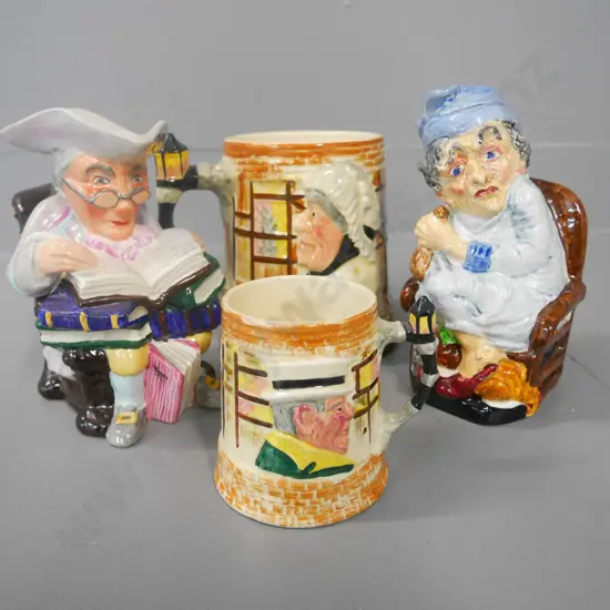 2x Toby jugs and 2x beer mugs - Wedgwood, Burslem, Staffordshire H-120