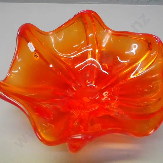 orange studio art glass bowl H-120 W-290