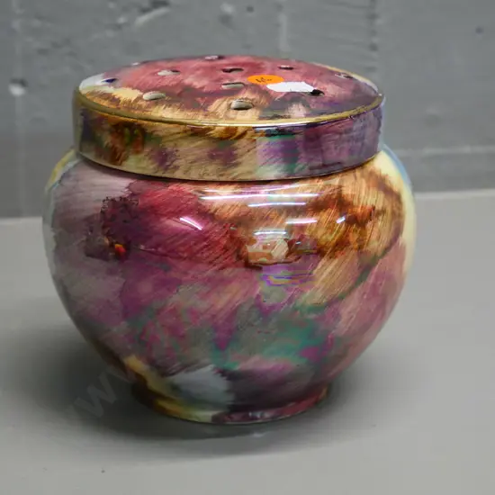 Old Court Ware hand-painted lustre glaze rose bowl H-130 D-140