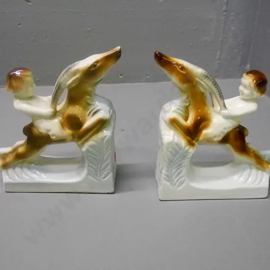 pair of porcelain bookends H-180