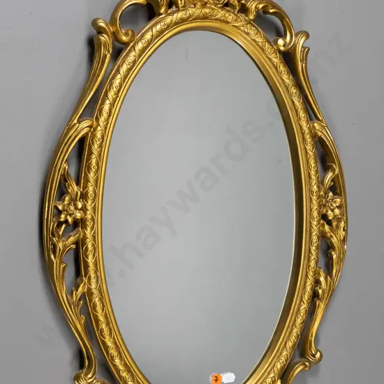 gilt framed wall mirror H-730 W-420