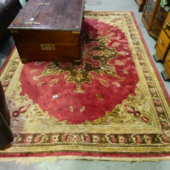 burgundy and brown floor mat L-2720 W-1850