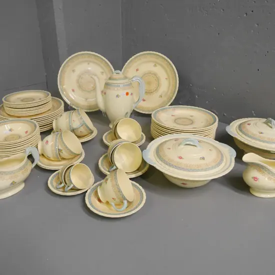 large assortment of Newhall dinner items, including covered veges, sauce jugs, coffee pot (a few chips)