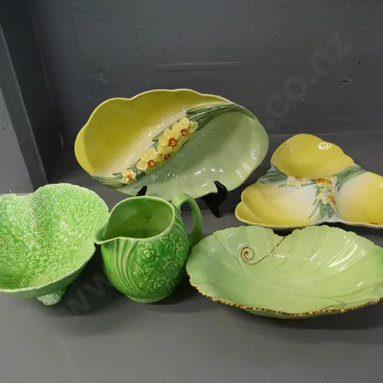 3 Beswick divided daffodil pattern dishes, Carlton Ware dish, Ducal salad bowl and Lancaster jug