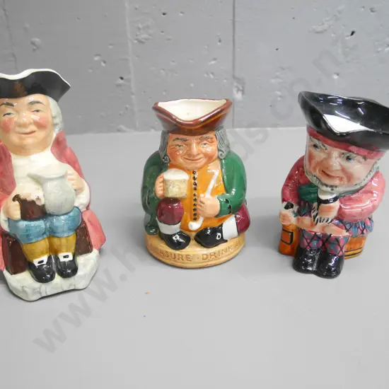 3x Toby jugs - Sylvac, Staffordshire, Doulton