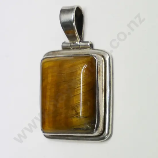 silver agate stone pendant stamped 925 no chain