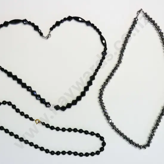 3 costume beaded necklaces