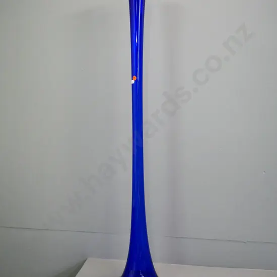 very tall cobalt blue glass vase H-1040