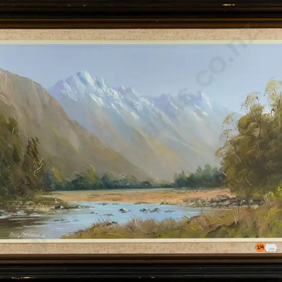 Don Parlane '83 -framed oil - Eglinton Valley Fiordland H-290 W-440