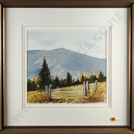 AW Wilson '86 - framed watercolour - "Central Hills" H-230 W-250