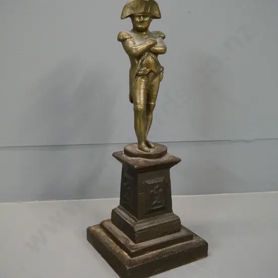 heavy cast brass statuette on brass base H-350 W-125 D-125
