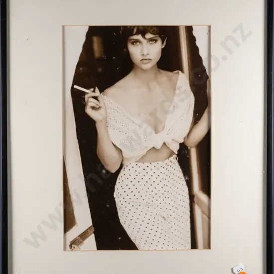 framed fashion photograph circa 1980s, photographer unknown - debris & fungus under glass, frame is H520 W420
