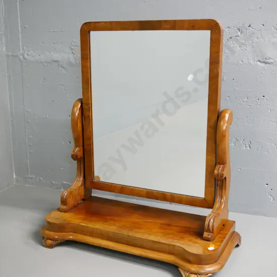 restorer's Victorian walnut dressing table cheval mirror - supports very loose H-680 W-570 D-280
