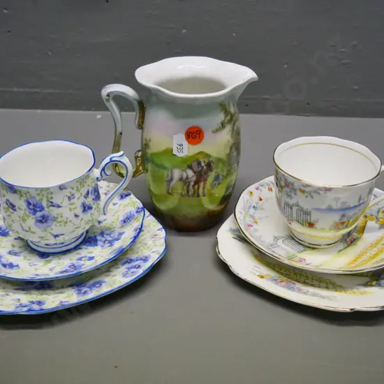 2 Royal Albert trios and a Bayreuth horse jug H-130
