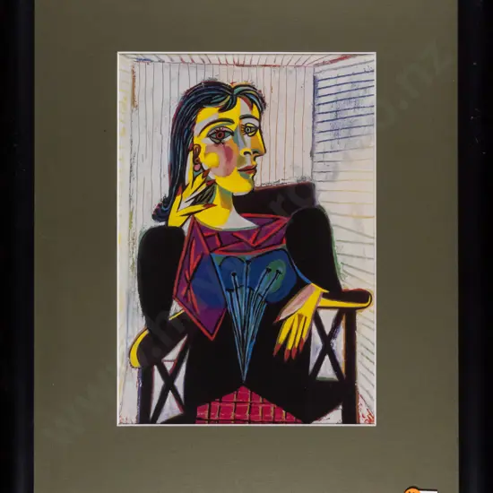 framed reproduction Picasso print - female portrait- H-285 W-200