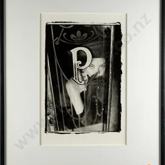 framed fashion photograph circa 1980s, photographer unknown - debris under glass, frame is H520 W420