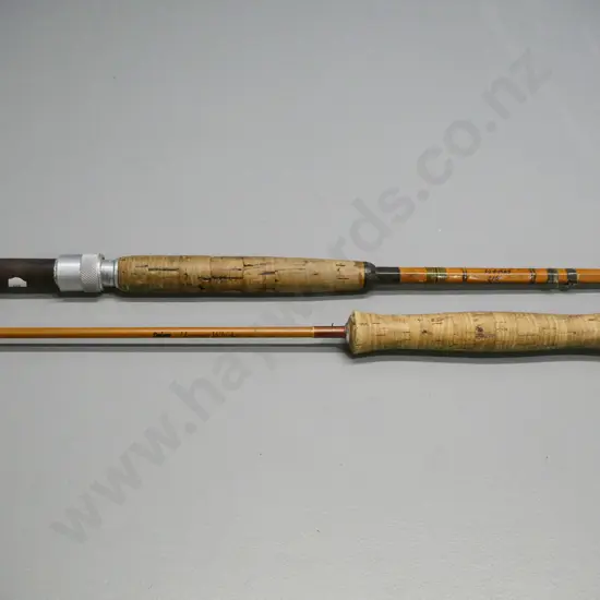 two 3-piece split-cane fly rods - vintage Norris Stabil missing 2 guides & Daiwa Hexagon Whisker