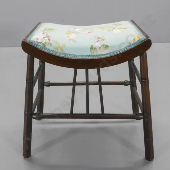 deco spindle vanity stool with upholstered seat H-510 W-540 D-320