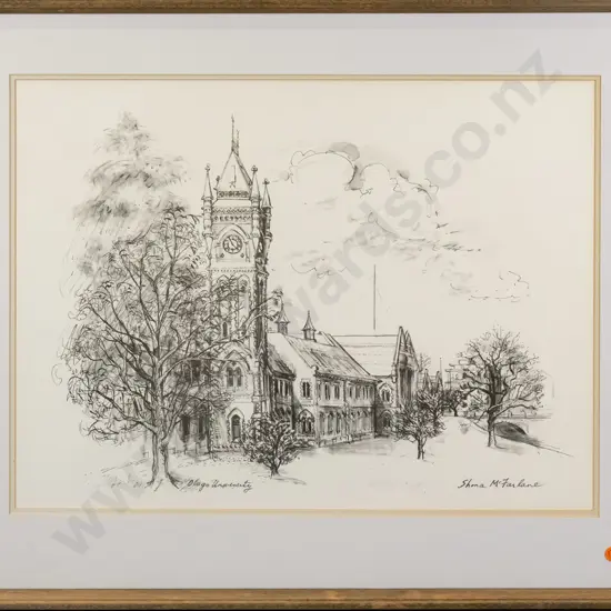 Shona McFarlane - framed print - Otago University H-400 W-530