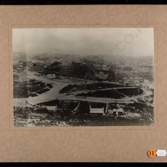 framed reproduction b&w photograph - early Octagon Dunedin H-170 W-240