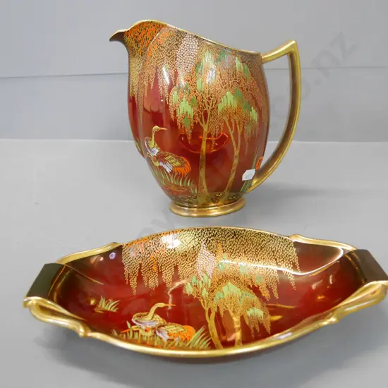 2x Carlton ware Rouge Royale - jug and dish