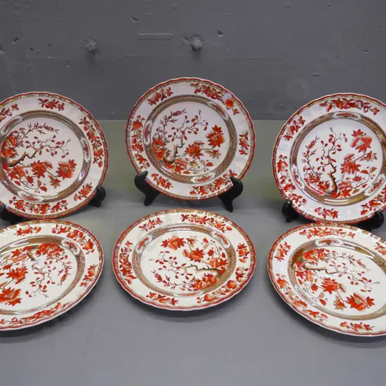 6x Spode Indian tree plates Diam-220