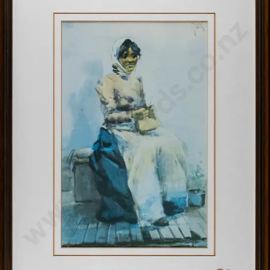 framed  Francis Hodgkins print- portrait- H-280 W-180