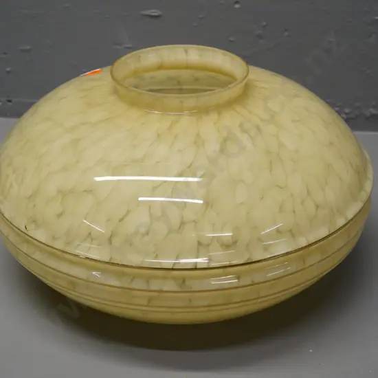 deco mottled cream and amber glass light shade - diameter 330