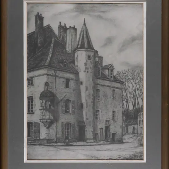 framed  print - street scene- H-300 W-230