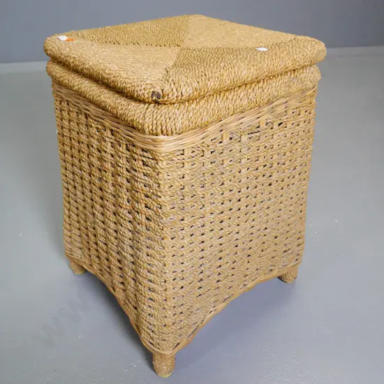 woven seagrass ottoman/storage basket H-460 W-320 D-320