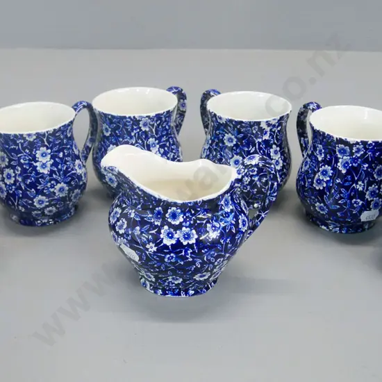 Burleigh Calico coffee cups x6, milk jug