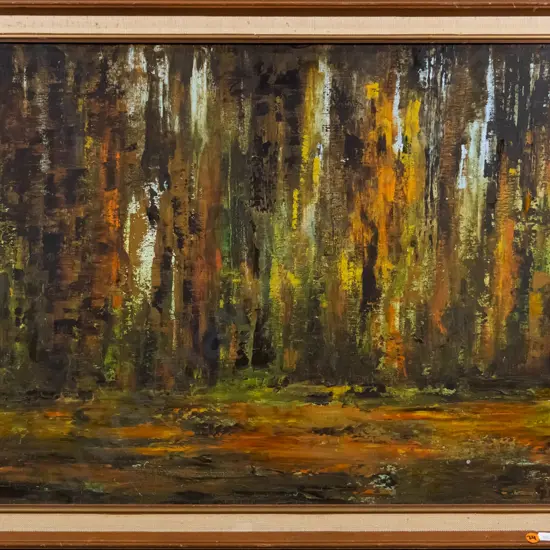 Gibson '78 - framed oil - forest H-500 W-730