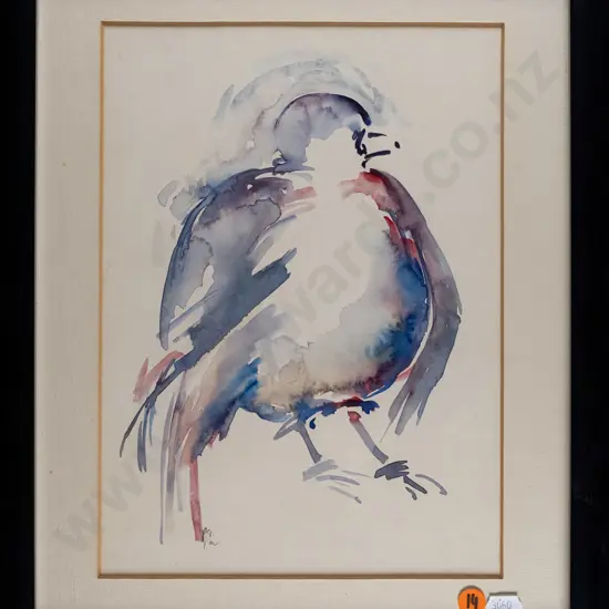 framed watercolour - "Pigeon Study 3" H-270 W-200