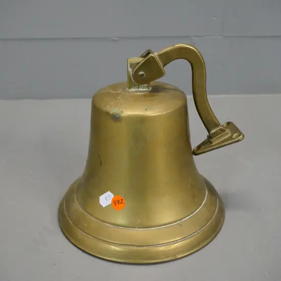Italian brass bell with wall mounting bracket - no clapper H-200 Diameter-180