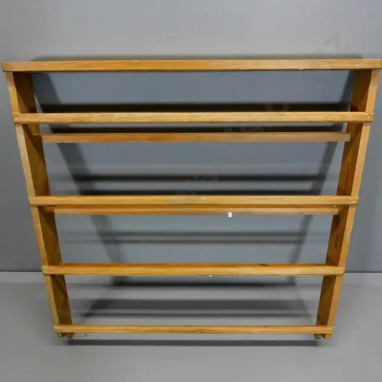 vintage Baltic pine display plate rack - natural finish H970 W980 D120 at base