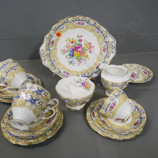 Royal Albert Valentine part tea set - only 5 trios plus spare saucer